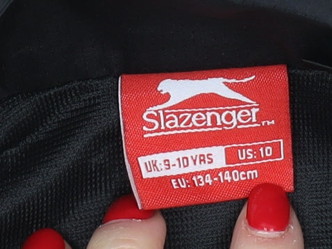 Slazenger Boys Black Basic Jacket 9-10 Years Full Zip