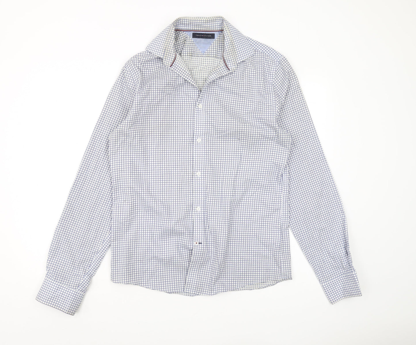 Tommy Hilfiger Men's Blue Check Button-Up Shirt M