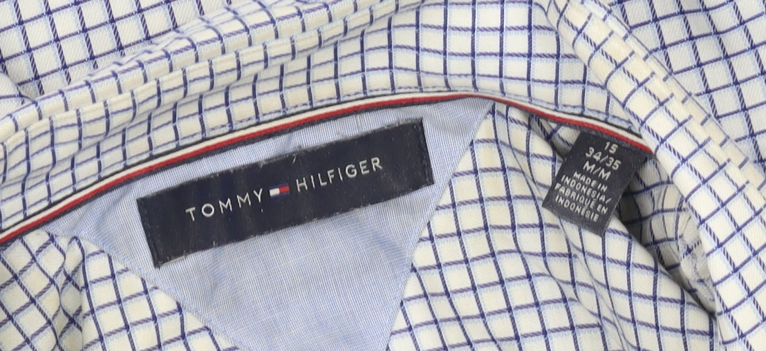 Tommy Hilfiger Men's Blue Check Button-Up Shirt M