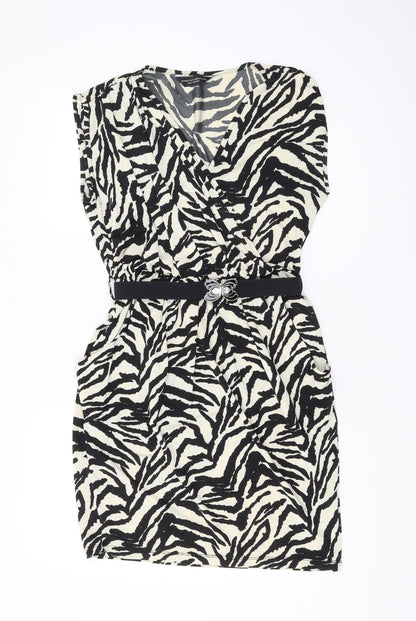 Dorothy Perkins Women's Black Animal Print Wrap Dress