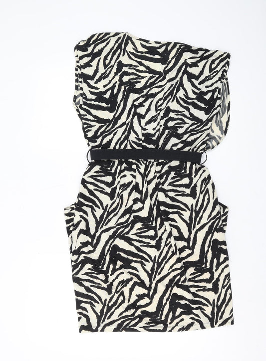 Dorothy Perkins Women's Black Animal Print Wrap Dress