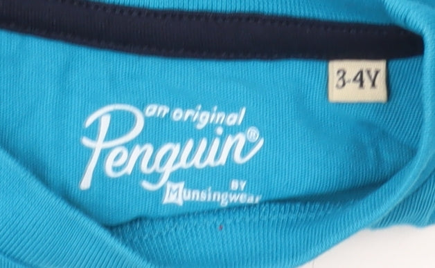 Original Penguin Boys Blue T-Shirt, Size 3-4 Years, Short Sleeve