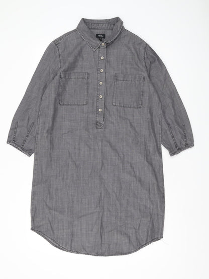 Womens UK Size 10 NEXT Grey Casual Button-Up