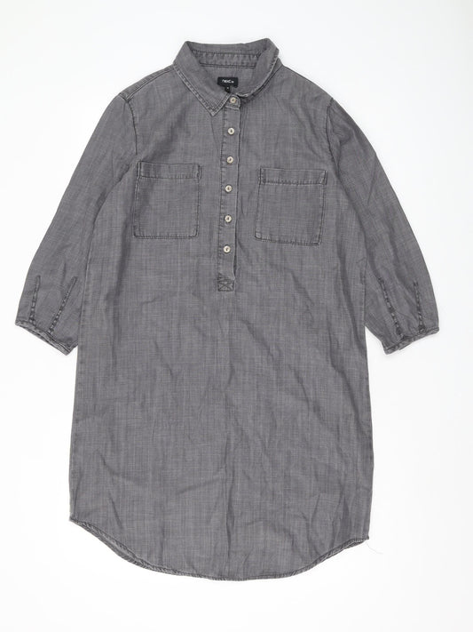 Womens UK Size 10 NEXT Grey Casual Button-Up
