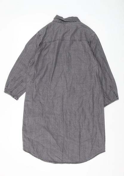 Womens UK Size 10 NEXT Grey Casual Button-Up