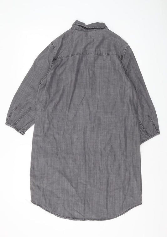 Womens UK Size 10 NEXT Grey Casual Button-Up