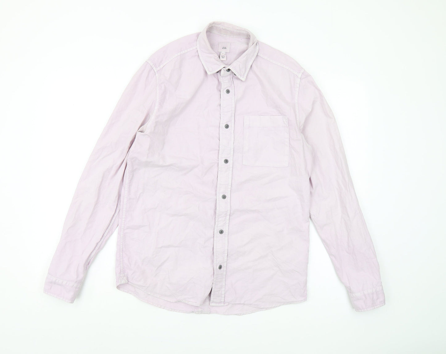 River Island Men's Pink Button-Up Shirt S