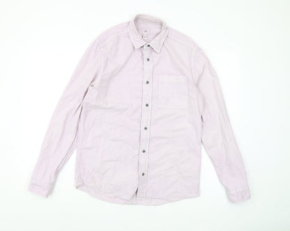River Island Men's Pink Button-Up Shirt S