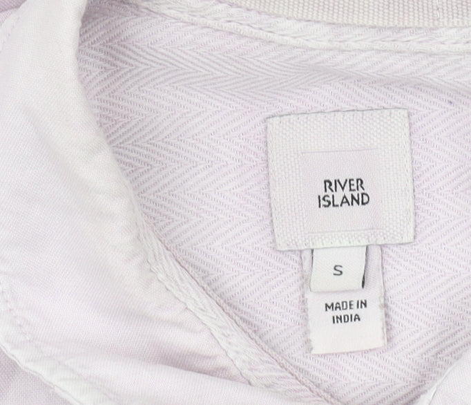 River Island Men's Pink Button-Up Shirt S