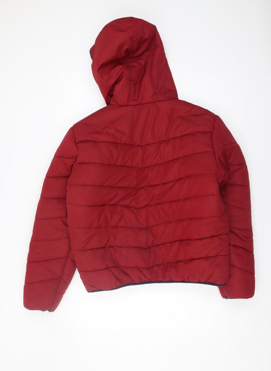 Fila Women's Red Puffer Jacket Size S, Hooded Casual
