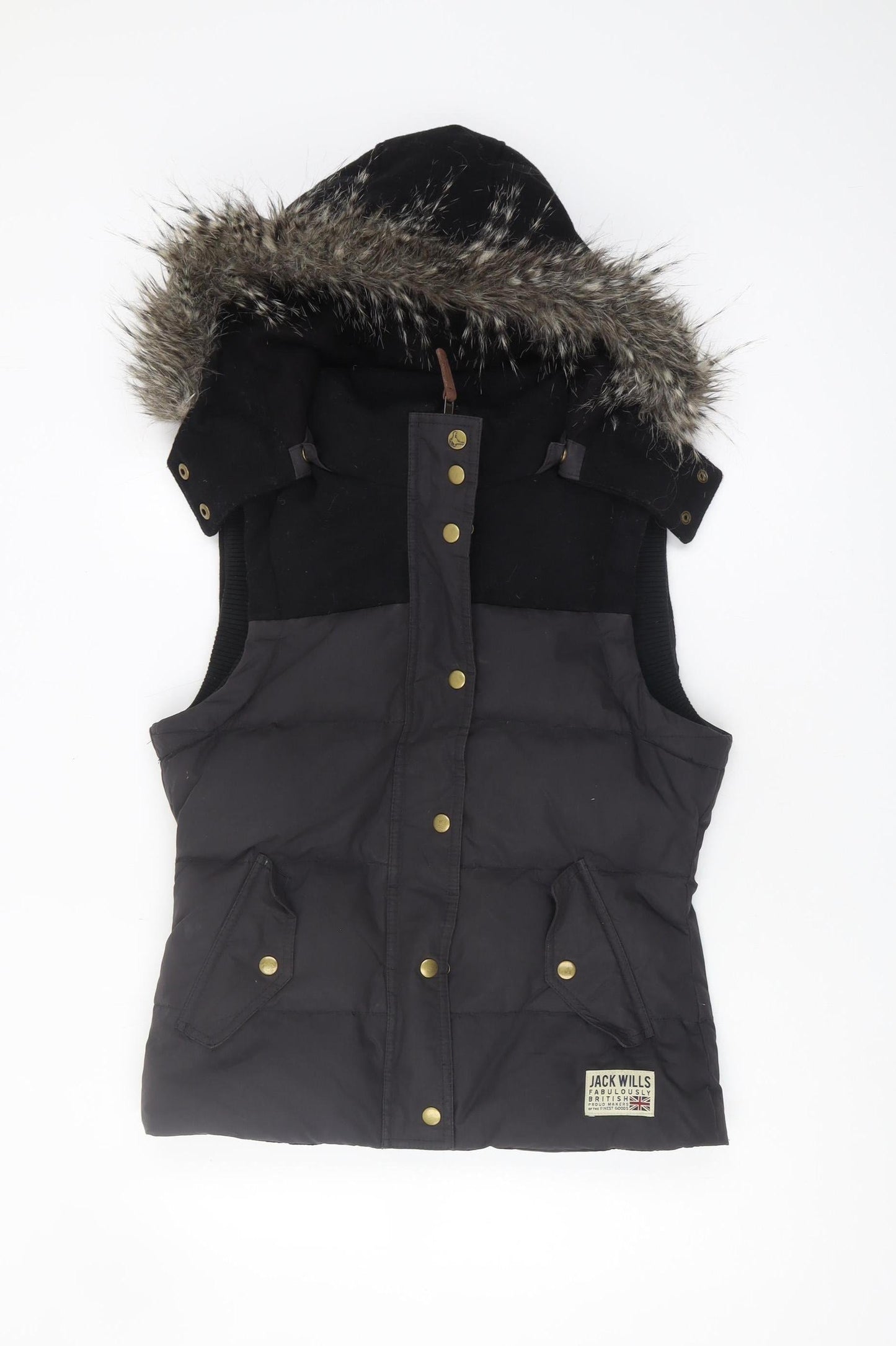 Womens UK Size 10 Jack Wills Black Puffer Jacket