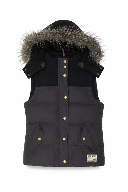 Womens UK Size 10 Jack Wills Black Puffer Jacket