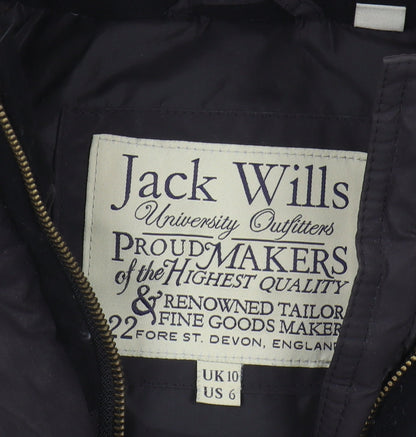 Womens UK Size 10 Jack Wills Black Puffer Jacket