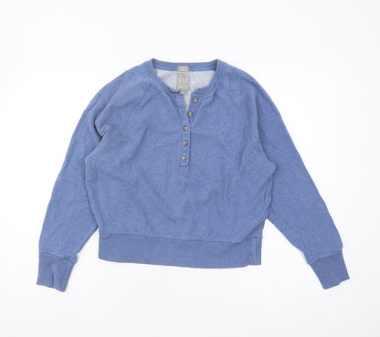 GAP Women's XS Blue Henley Sweatshirt