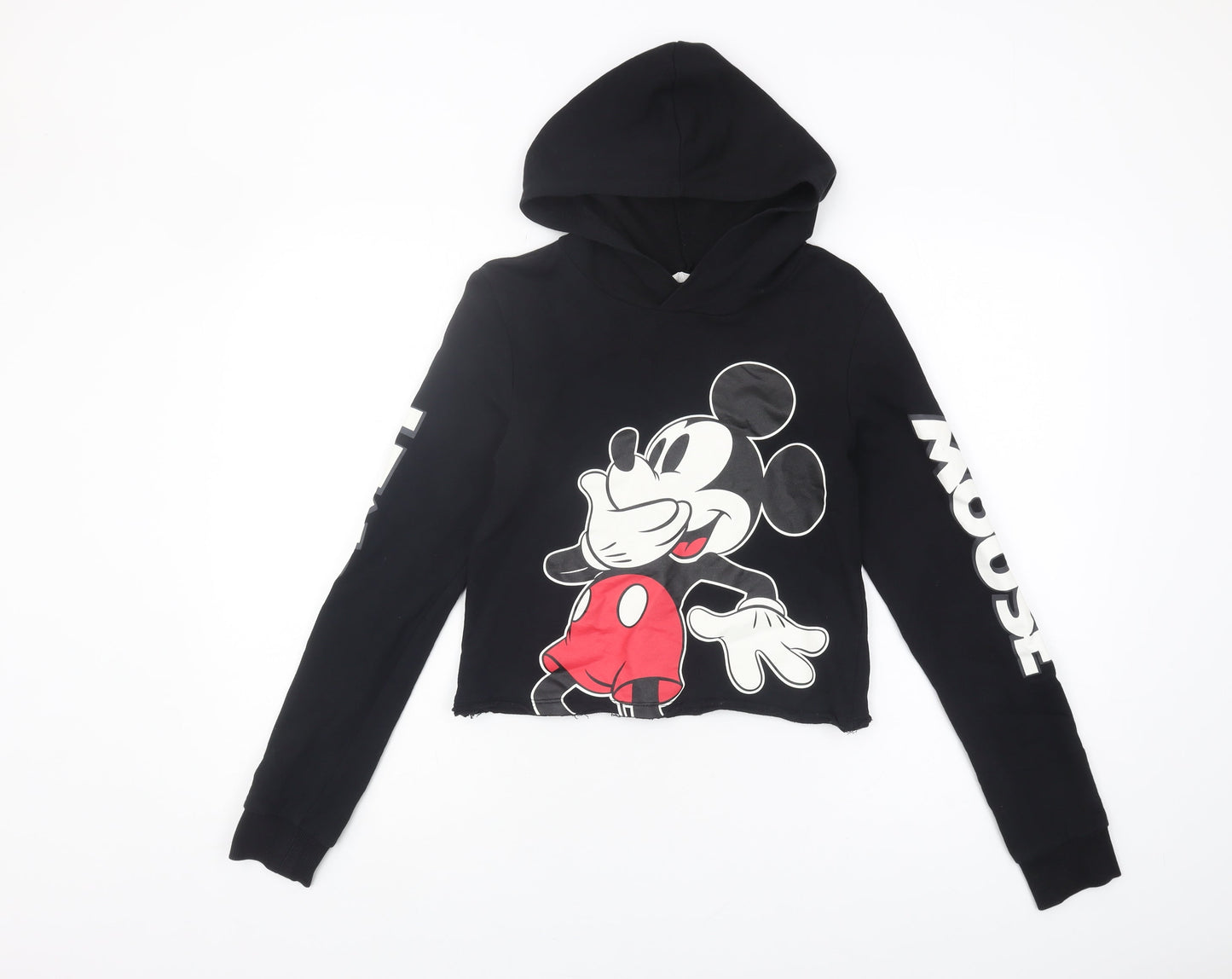 H&M Girls Mickey Mouse Black Hoodie, Size 12-14 Years