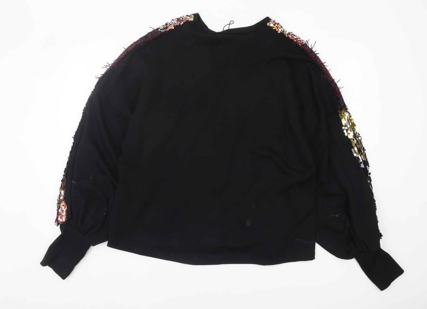 Zara Women's Black Sequin Pullover Sweatshirt Size 0