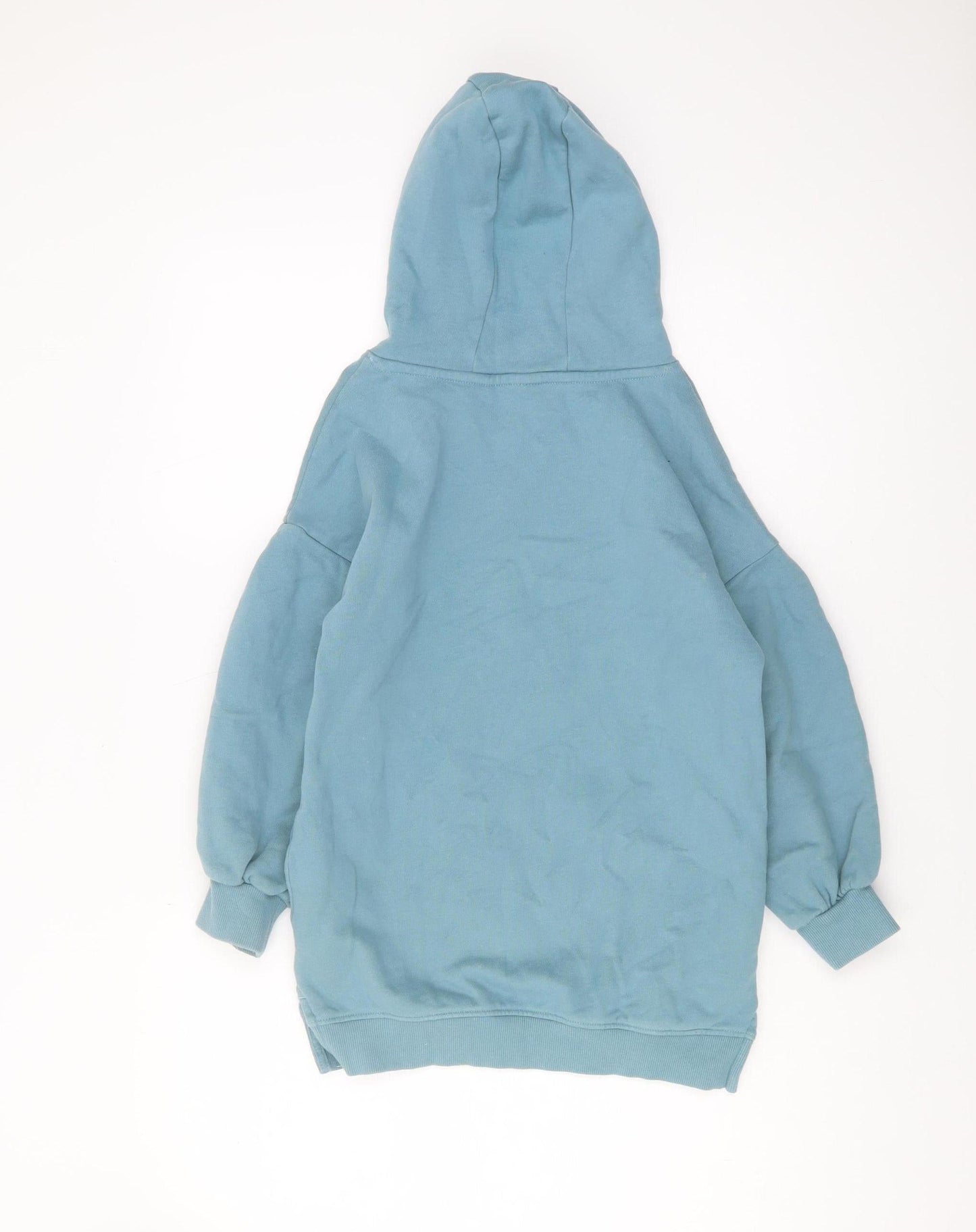 Next Girls Blue Sequin Heart Pullover Hoodie 8 Years