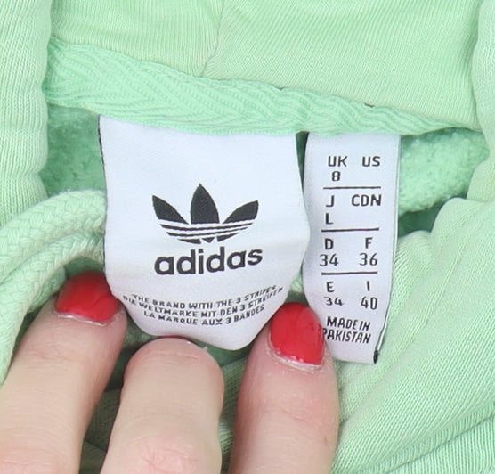adidas Women's Green Pullover Hoodie, Size 8
