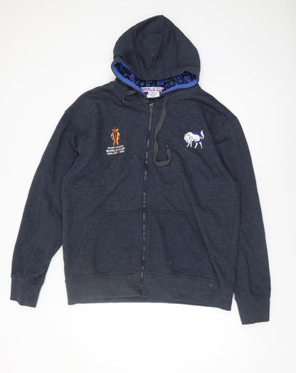 Mens UK Size M No Data Grey Full Zip Hoodie