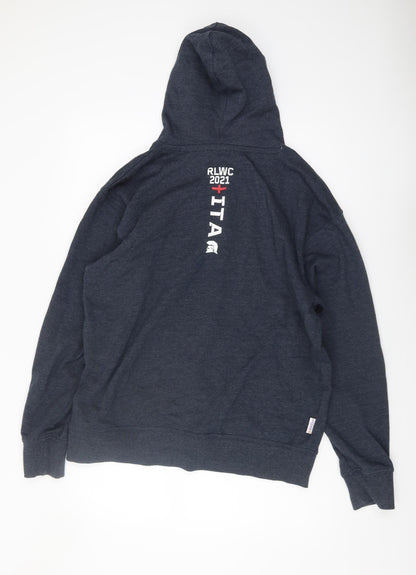 Mens UK Size M No Data Grey Full Zip Hoodie