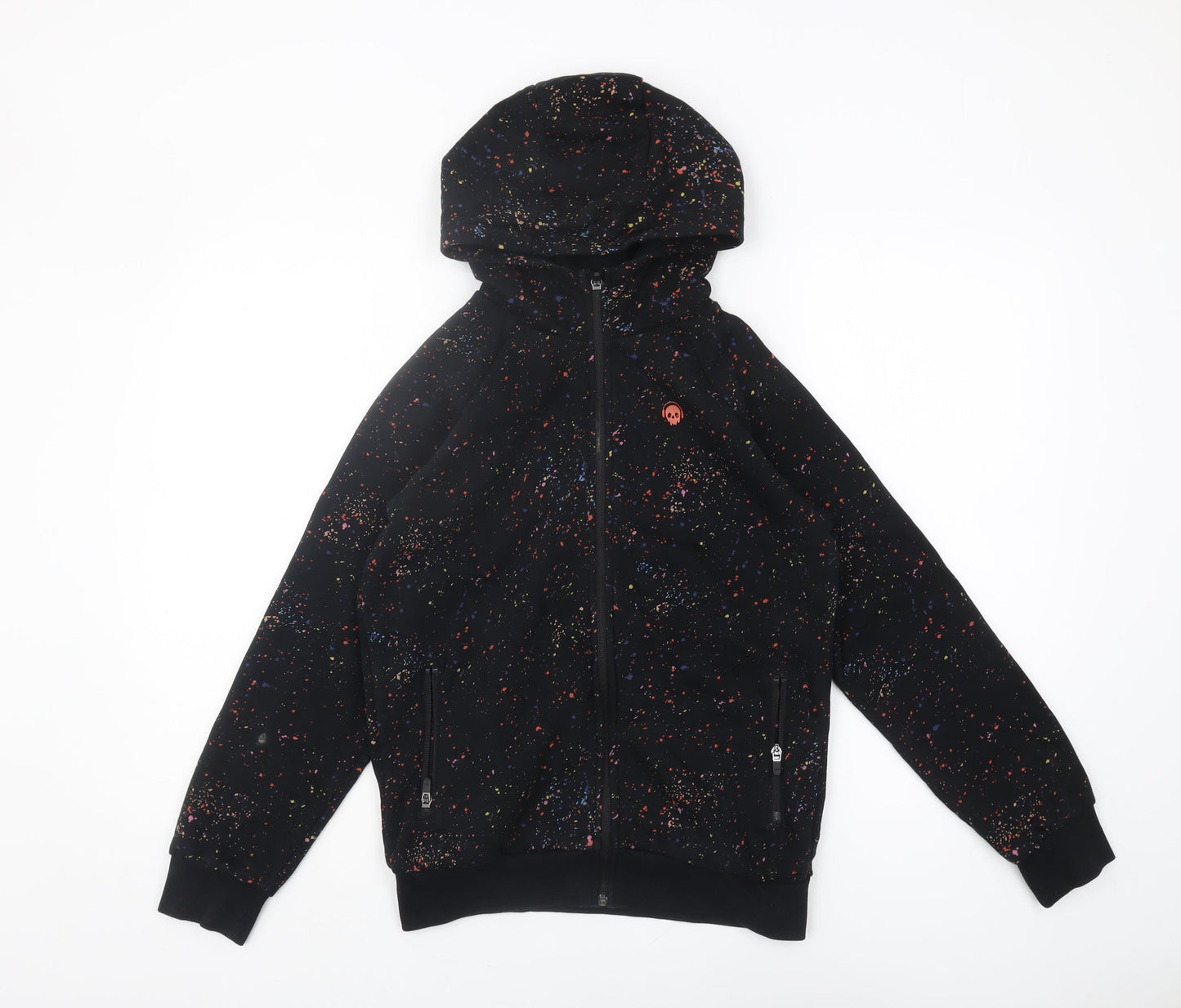 Next Boys Black Full Zip Hoodie, 12 Years, Graphic Print