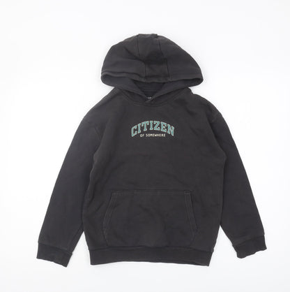 Marks and Spencer Boys Black Hoodie 9-10 Years