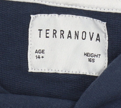 Terranova Boys Blue Pullover Hoodie Size 14+ with Logo