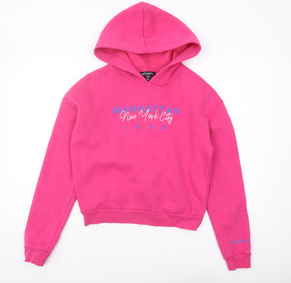New Look Girls Pink Pullover Hoodie 14-15 Years Cotton Blend