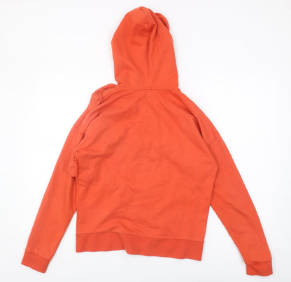 River Island Women's Orange Ruffle Hoodie Size 8