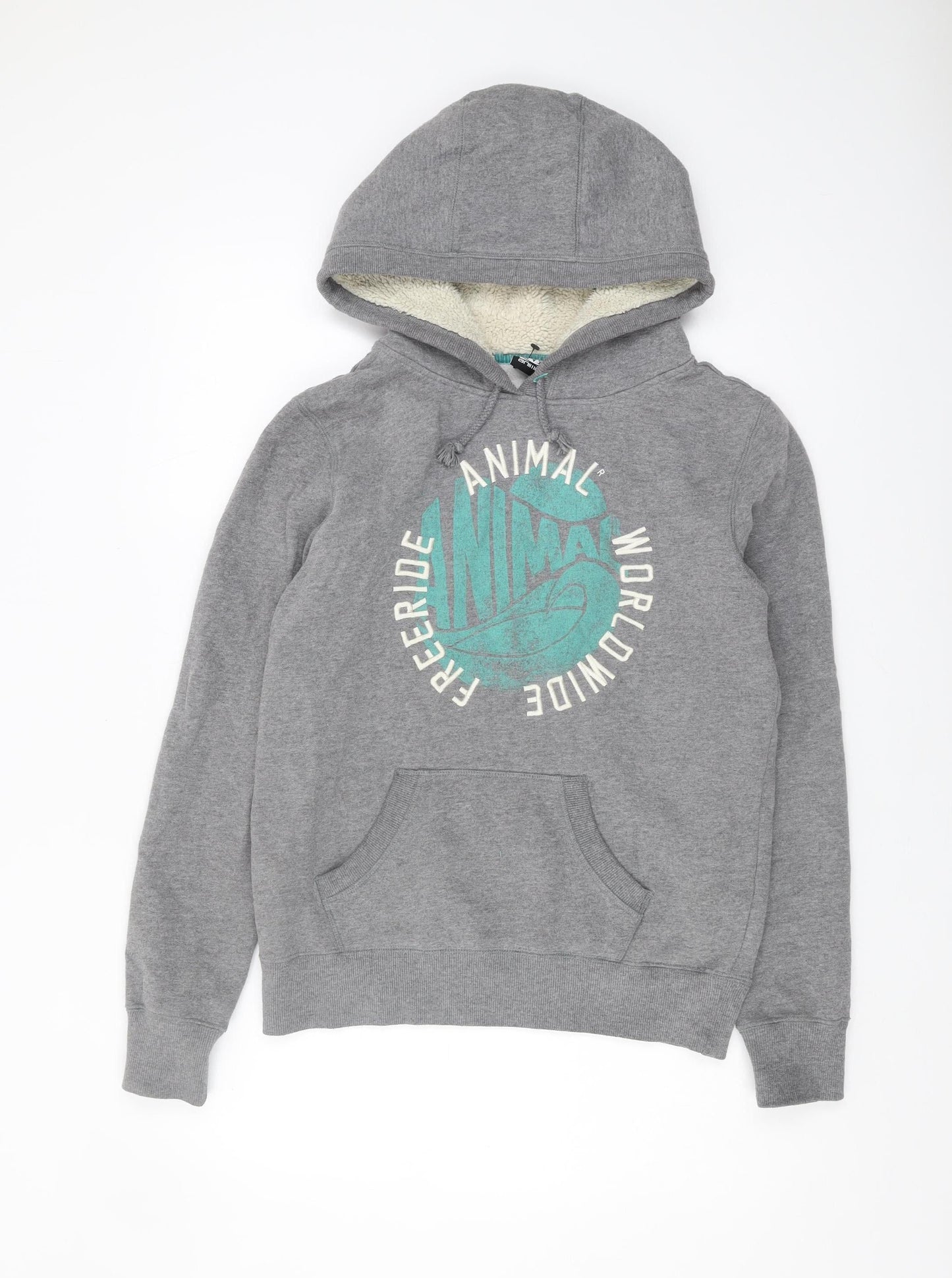 Animal Women's Grey Pullover Hoodie, Size 10, Casual Logo Design