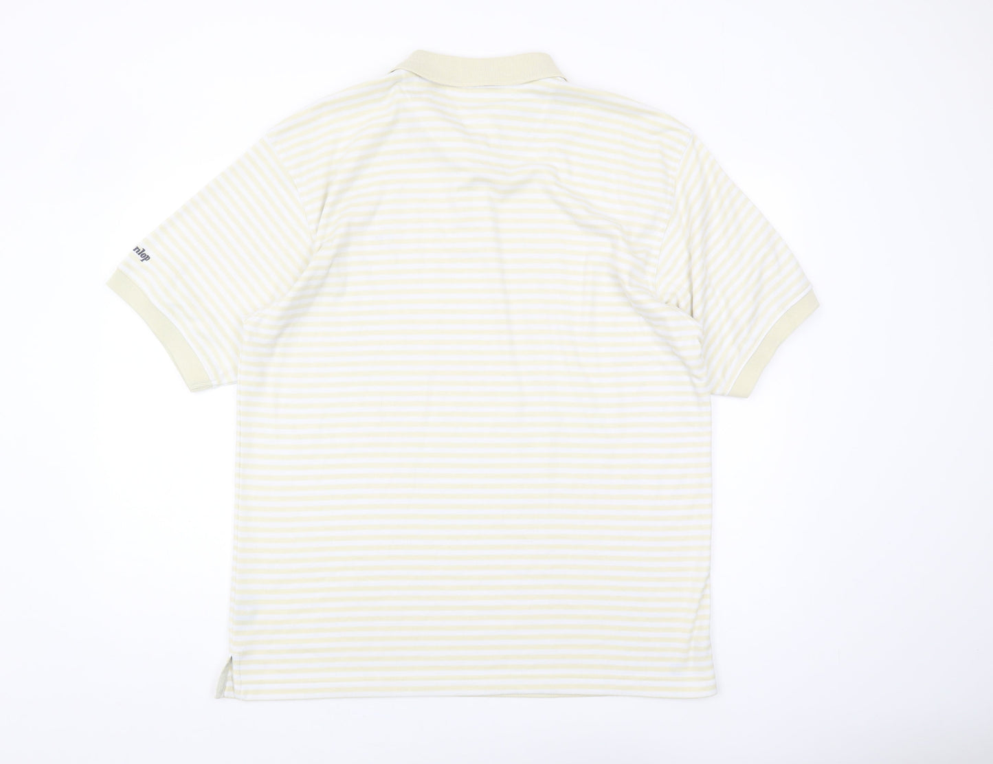 Dunlop Men's XL White Striped Polo Shirt - Casual Golf Style