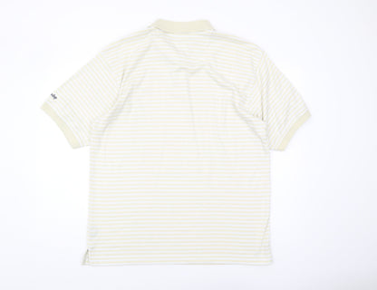 Dunlop Men's XL White Striped Polo Shirt - Casual Golf Style