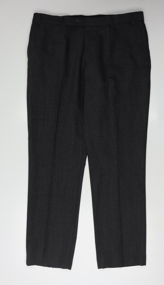Next Men's Black Dress Pants, Size 38, Wool Blend