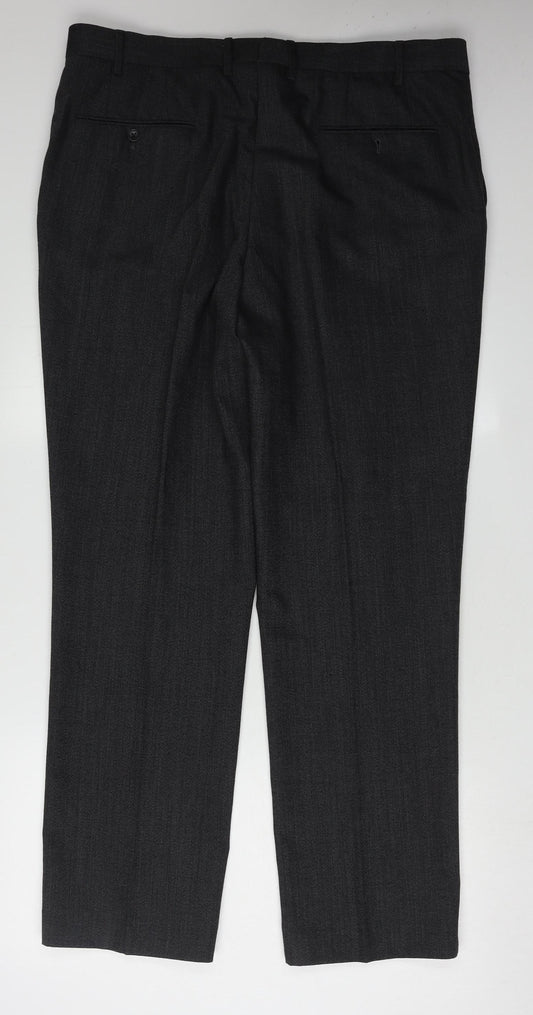 Next Men's Black Dress Pants, Size 38, Wool Blend