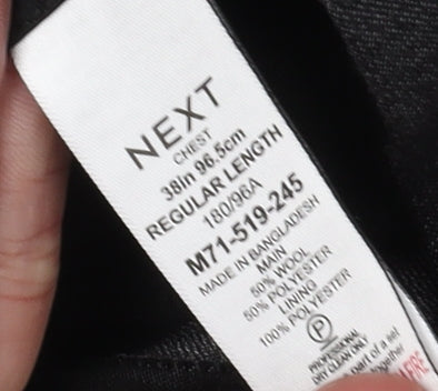 Next Men's Black Dress Pants, Size 38, Wool Blend