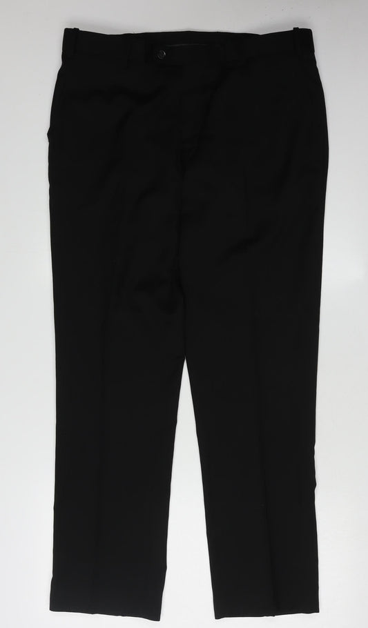 Skopes Men's Black Regular Fit Trousers, Size 36