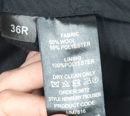 Skopes Men's Black Regular Fit Trousers, Size 36