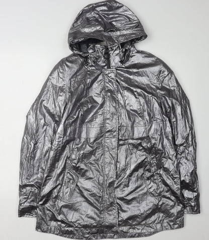 Barbara Lebek Women's Silver Windbreaker Jacket Size 14