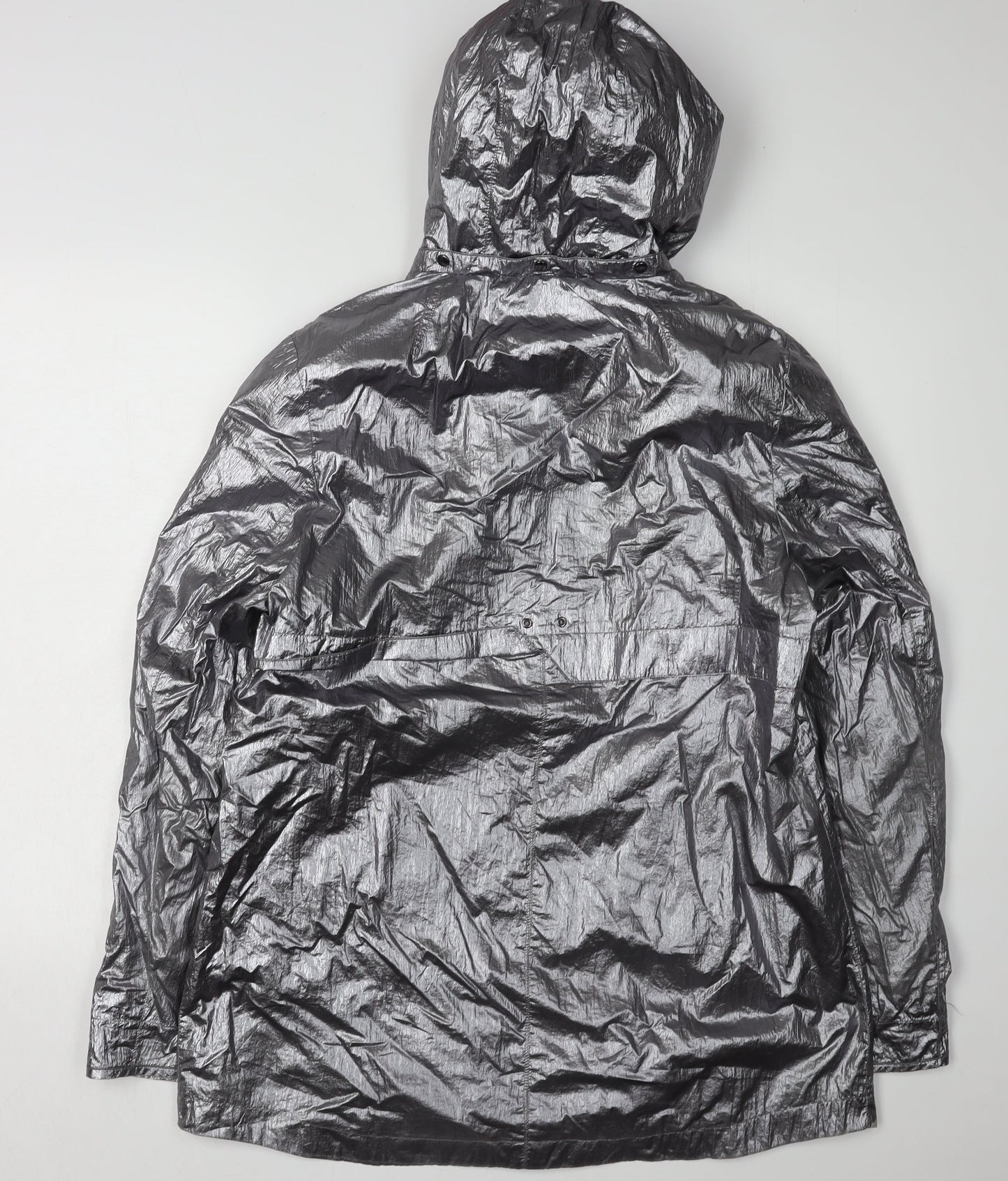 Barbara Lebek Women's Silver Windbreaker Jacket Size 14