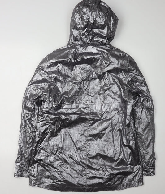 Barbara Lebek Women's Silver Windbreaker Jacket Size 14