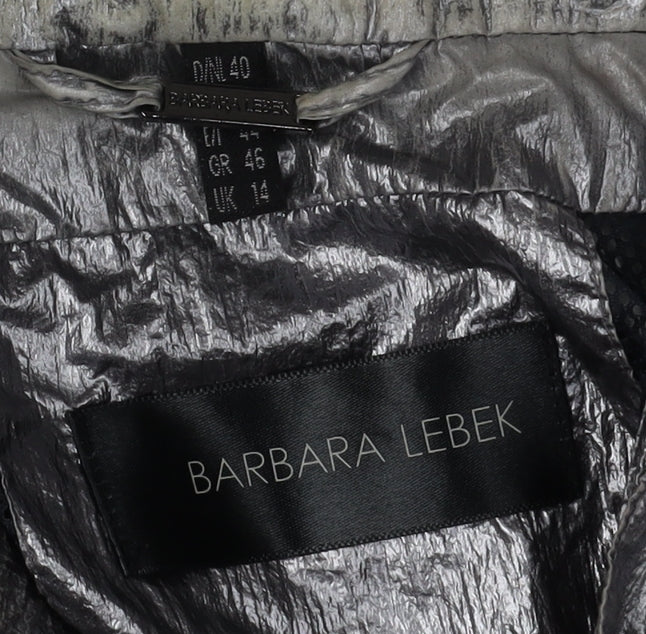Barbara Lebek Women's Silver Windbreaker Jacket Size 14