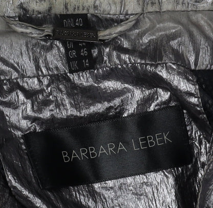Barbara Lebek Women's Silver Windbreaker Jacket Size 14