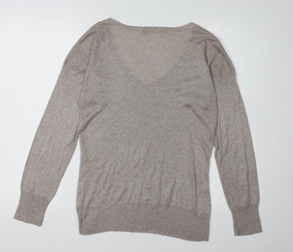 Mandolin Women's Beige V-Neck Pullover Jumper Size 12