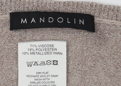 Mandolin Women's Beige V-Neck Pullover Jumper Size 12