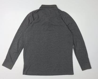 Pierre Cardin Men's Grey Long Sleeve Polo M