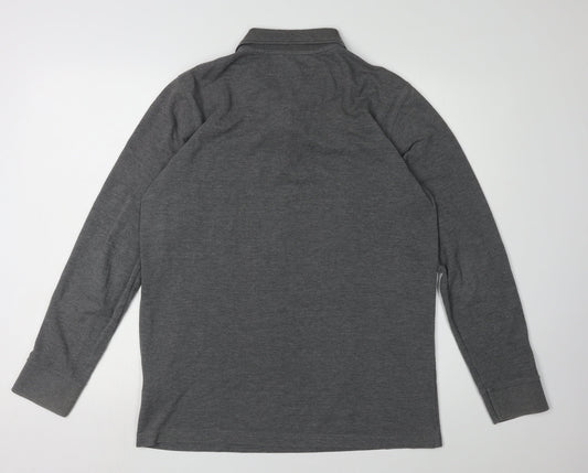 Pierre Cardin Men's Grey Long Sleeve Polo M