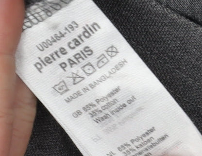 Pierre Cardin Men's Grey Long Sleeve Polo M