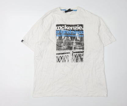 McKenzie Men's Graphic White T-Shirt Size L