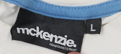 McKenzie Men's Graphic White T-Shirt Size L