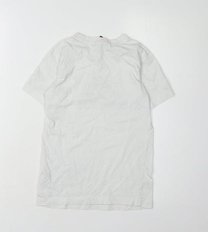 Adidas Boys White Logo T-Shirt, 2XS, Casual Short Sleeve